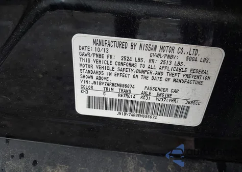 2014 Infiniti Q50 Sport from USA, damaged, VIN JN1BV7AR8EM696674